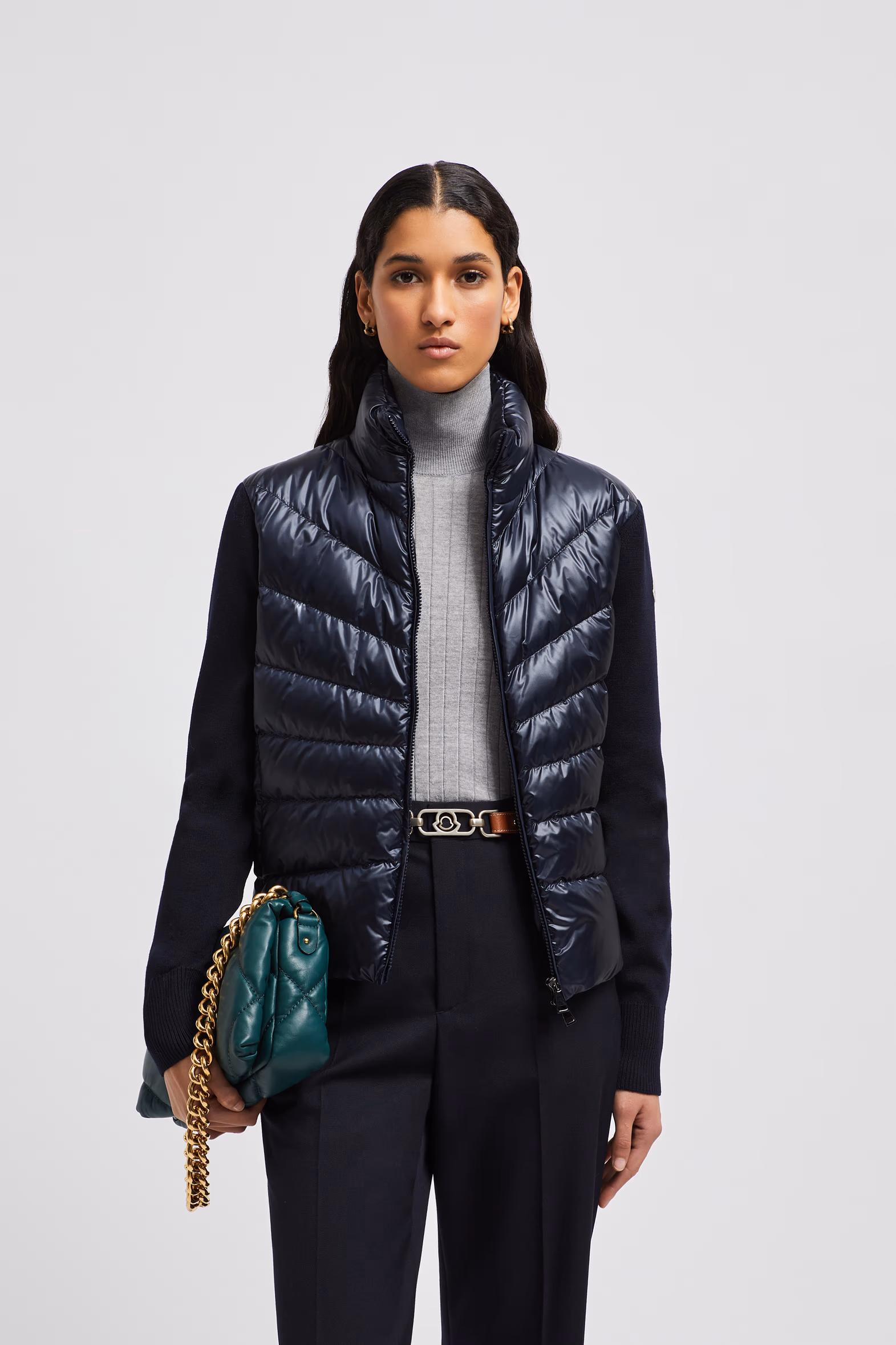 Sudadera de lana acolchado Mujer Azul marino Moncler 0